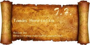 Tamás Henrietta névjegykártya