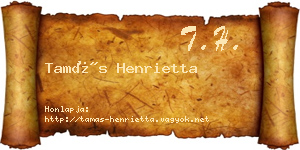 Tamás Henrietta névjegykártya