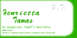 henrietta tamas business card
